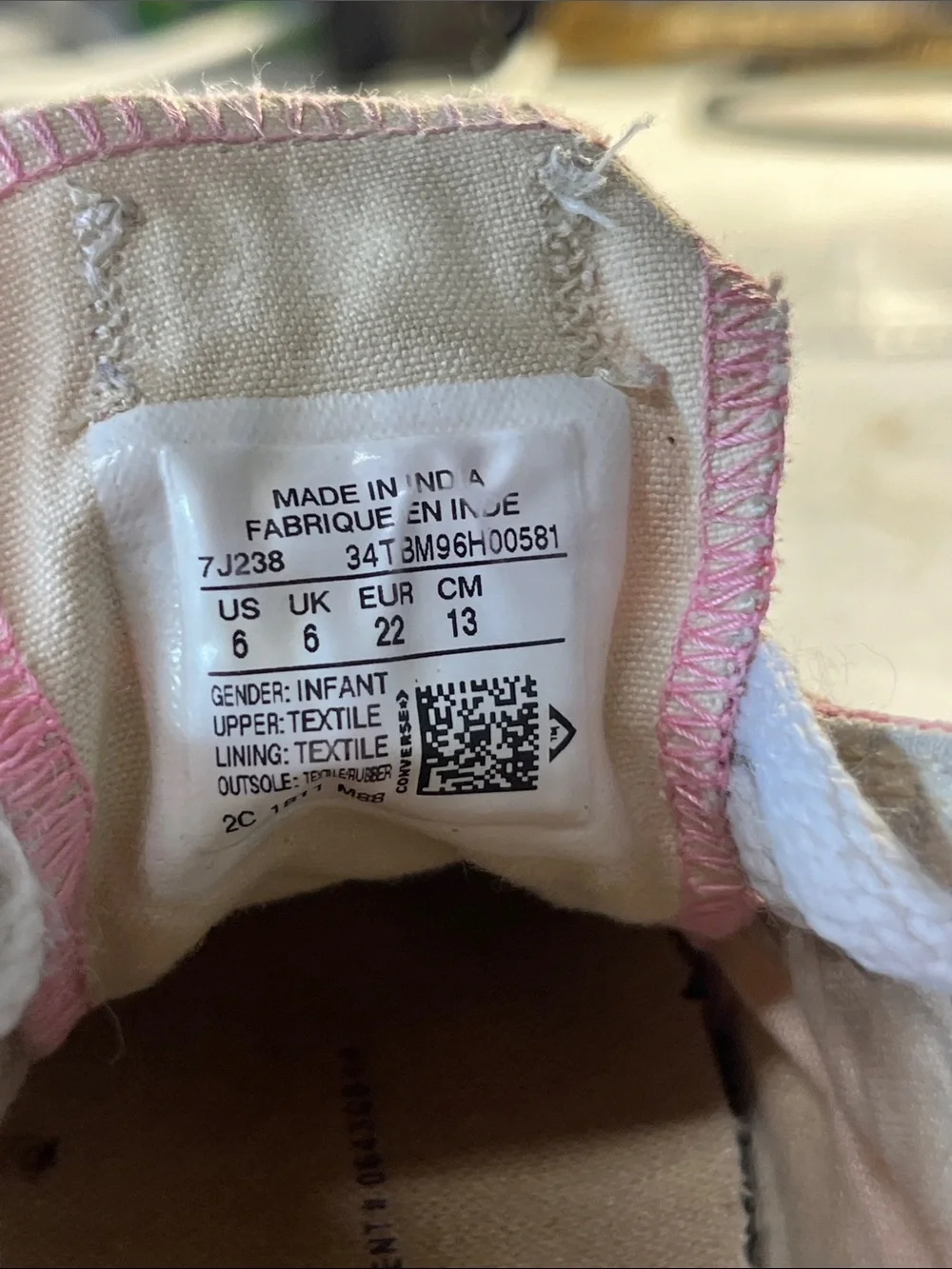 Converse Kids Pink Canvas Low-Top Sneakers